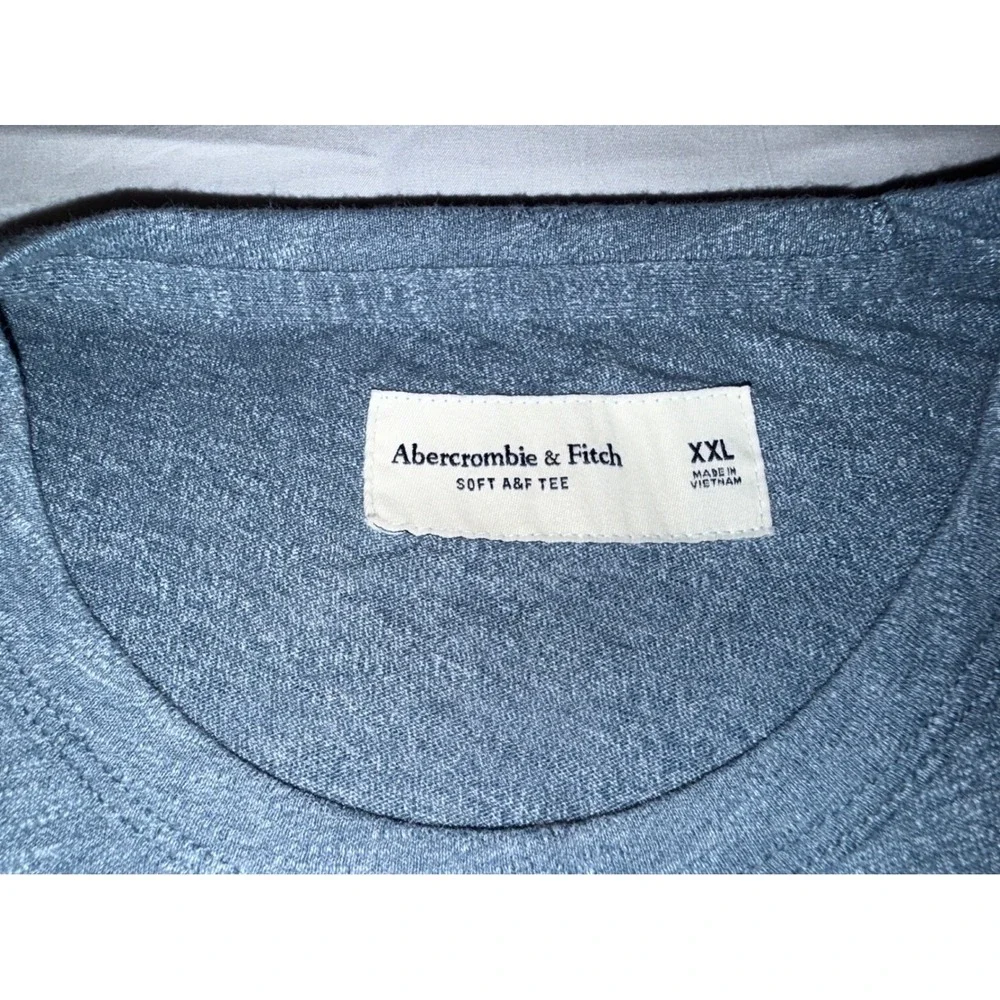 Abercrombie & Fitch Mens XXL Soft Tee Blue Heather Short Sleeve Crewneck T-Shirt